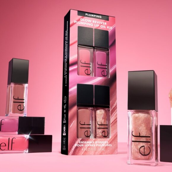 ELF Other - 4 pk e.l.f. Plumping Glow Reviver Plumping Lip Oil Kit Gloss